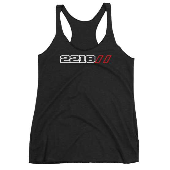 2218 Squad Women’s Racerback Tank White Front