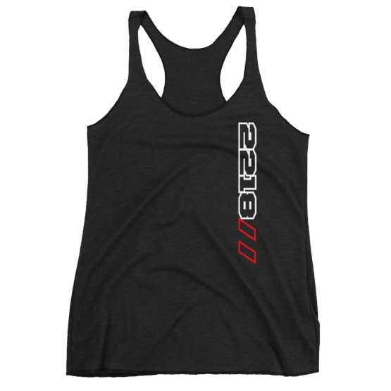 2218 Squad Women’s Racerback Tank White Vert